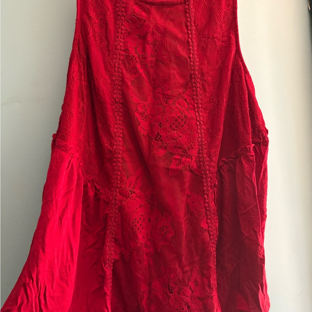 Torrid Vibrant Red Lace Blouse